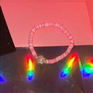 Pink Beaded seashell Bracelet